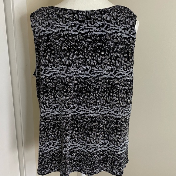 R&M Richards Vintage Black Silver Glitter Holiday Party Tank Camisole- Sz-18W - Picture 8 of 14